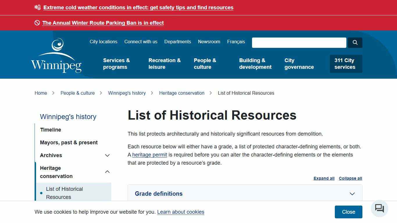 List of Historical Resources | City of Winnipeg