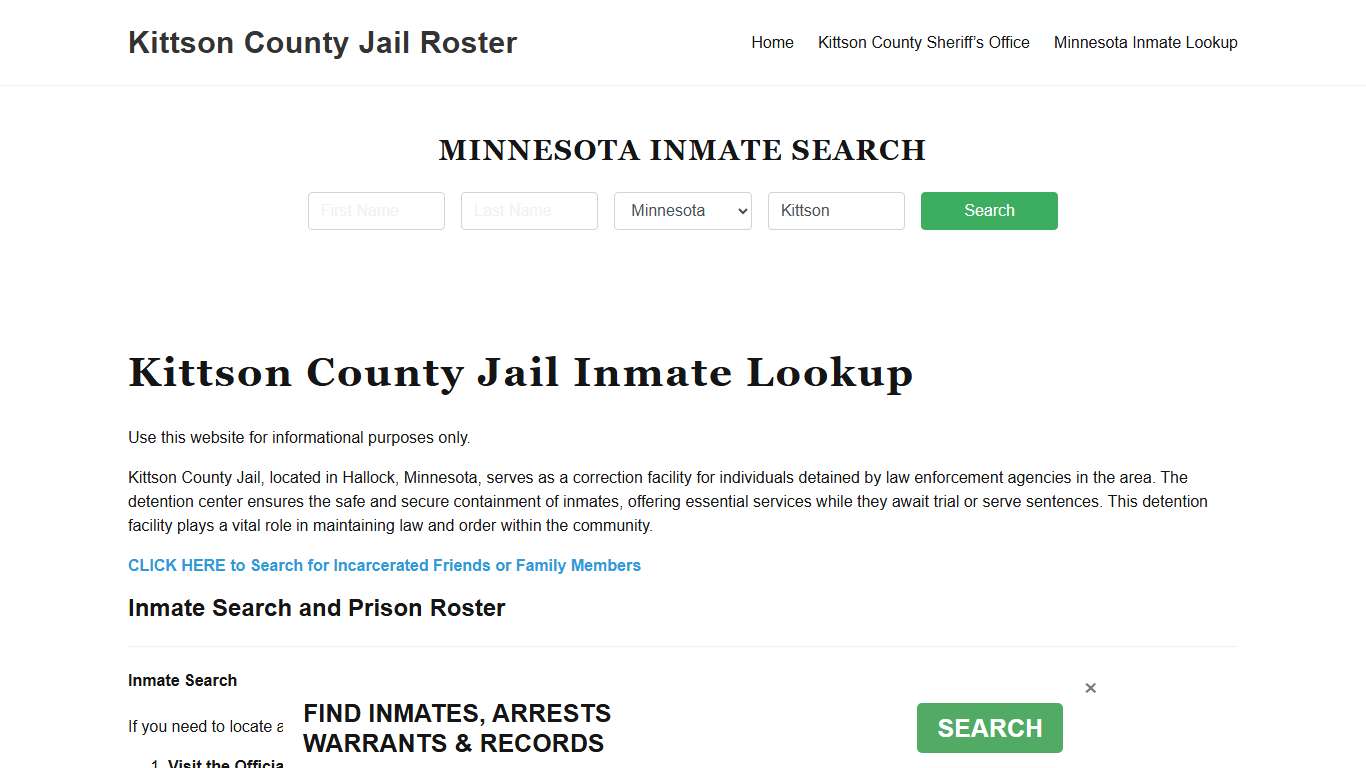 Kittson County Jail Roster Lookup, MN, Inmate Search