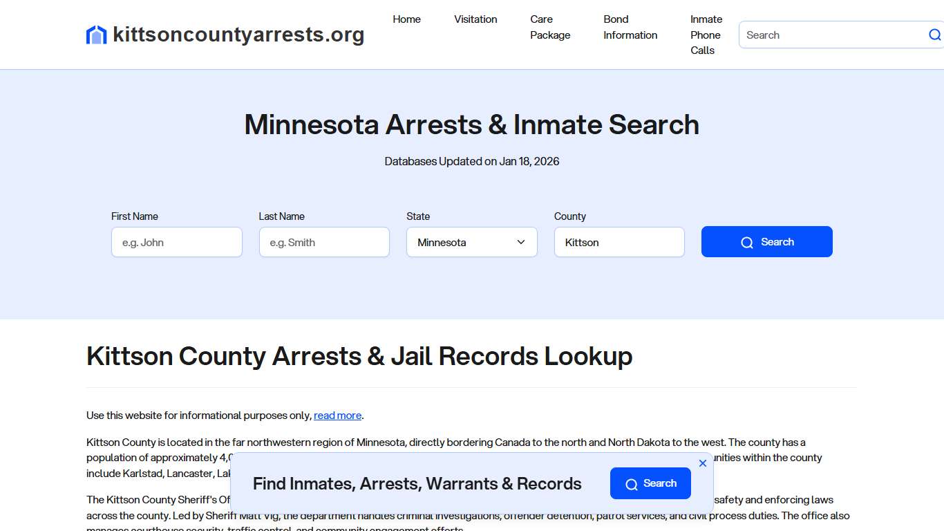 Kittson County, MN Arrests, Warrants, Police Records Search