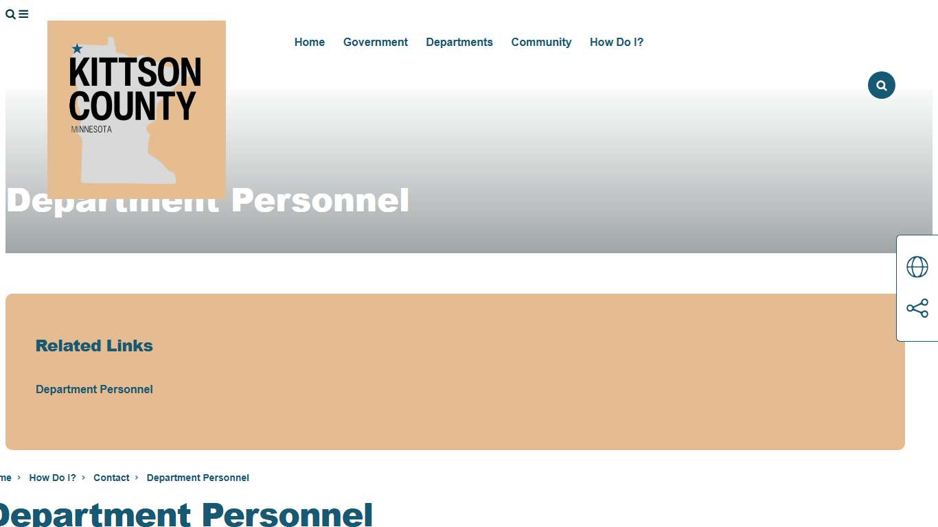 Department Personnel - Kittson County